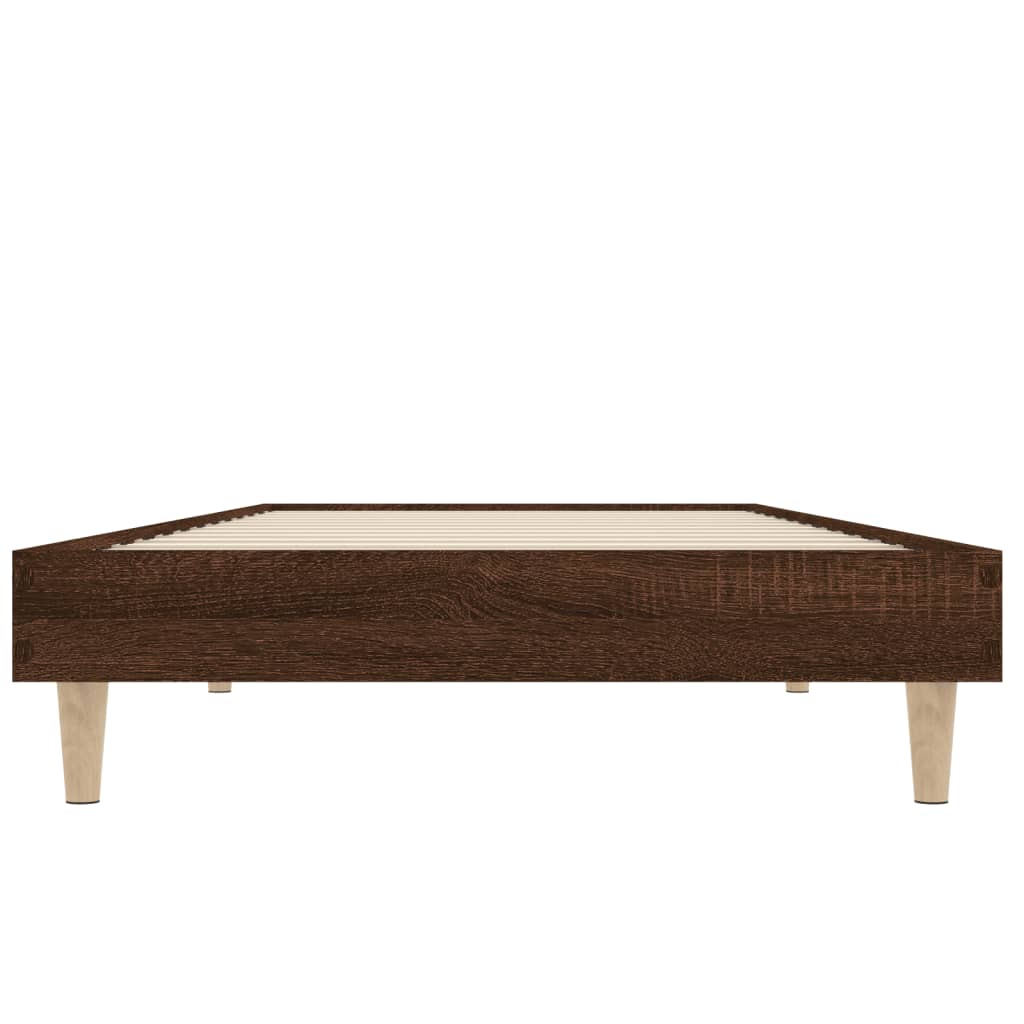 Bed Frame without Mattress Brown Oak 75x190 cm Small Single Engineered Wood