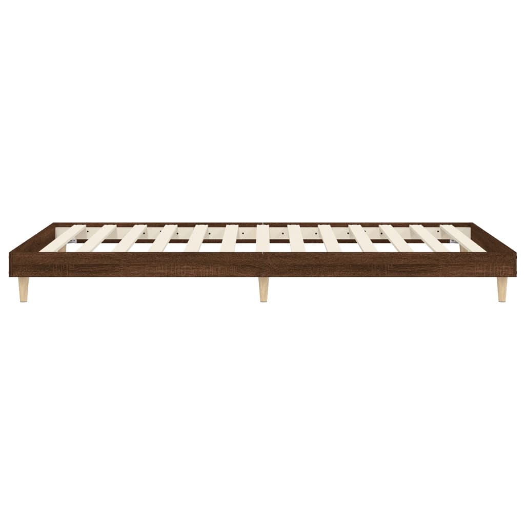Bed Frame without Mattress Brown Oak 75x190 cm Small Single Engineered Wood