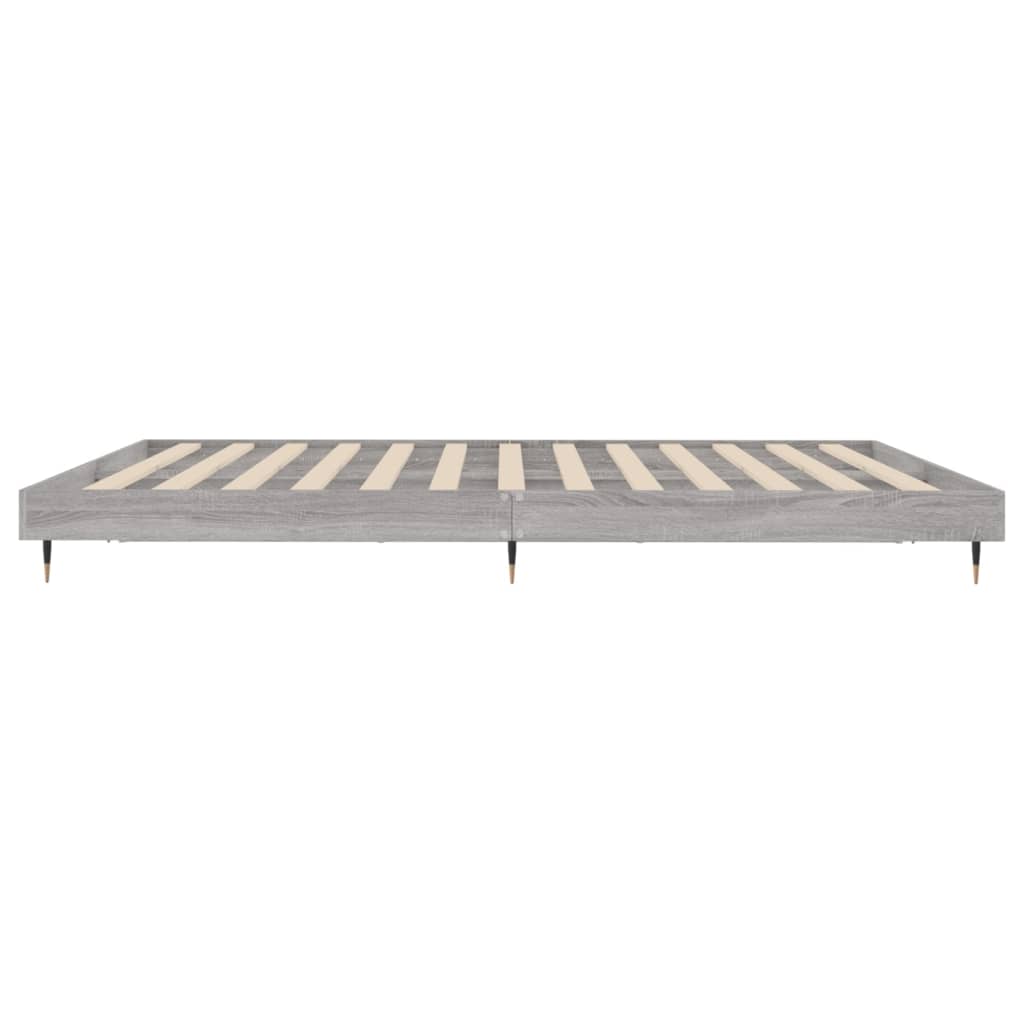 Bed Frame without Mattress Grey Sonoma 200x200 cm Engineered Wood