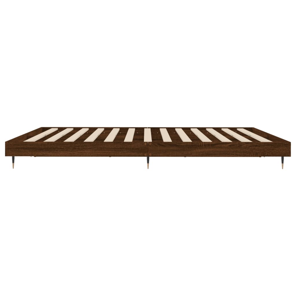 Bed Frame without Mattress Brown Oak 200x200 cm Engineered Wood