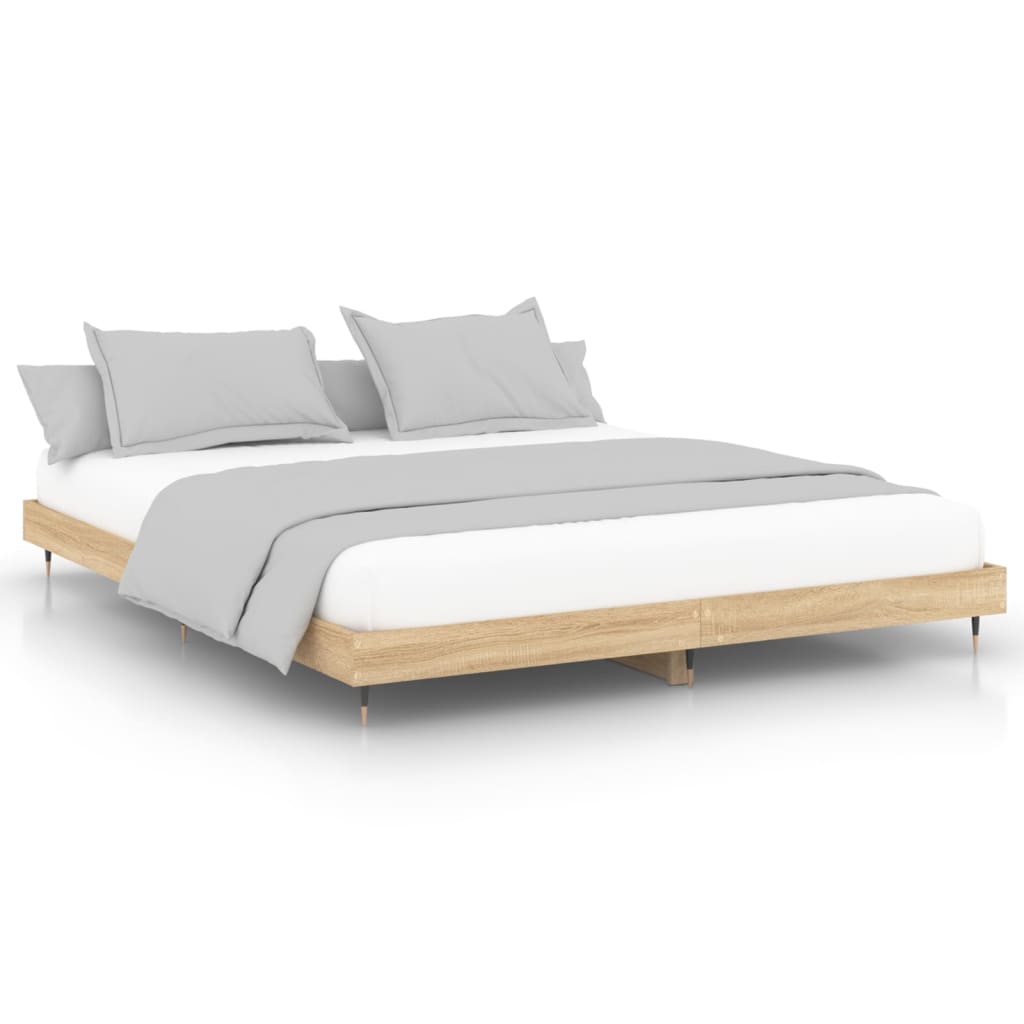 Bed Frame without Mattress Sonoma Oak 180x200 cm Super King Engineered Wood