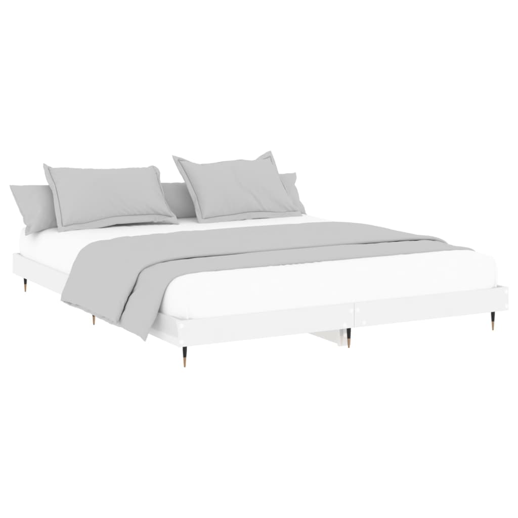 Bed Frame without Mattress High Gloss White 120x200 cm