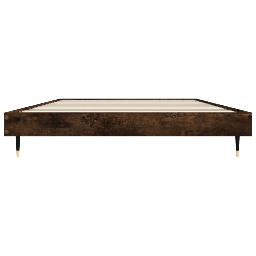 Bed Frame without Mattress Smoked Oak 100x200 cm Engineered Wood