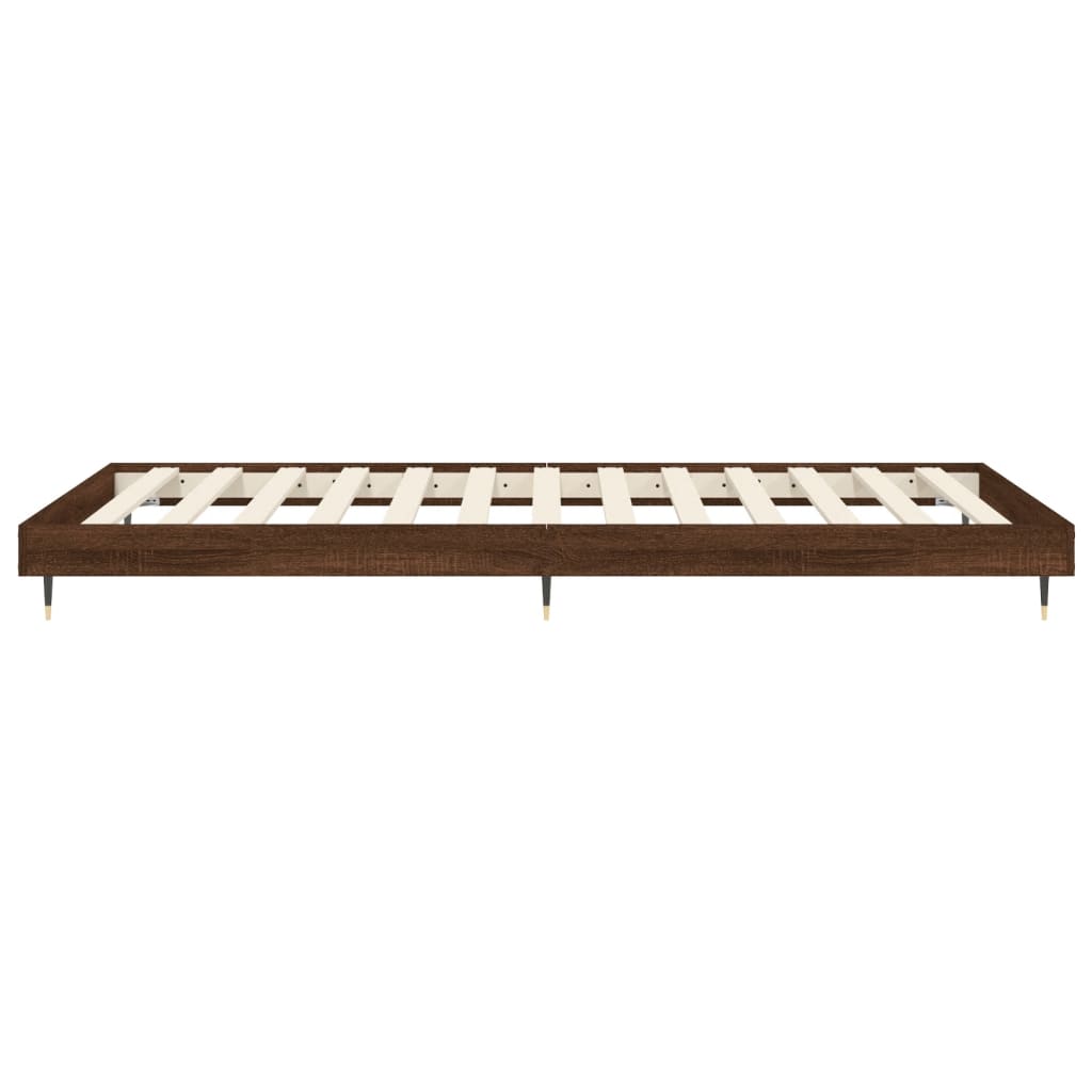 Bed Frame without Mattress Brown Oak 100x200 cm Engineered Wood