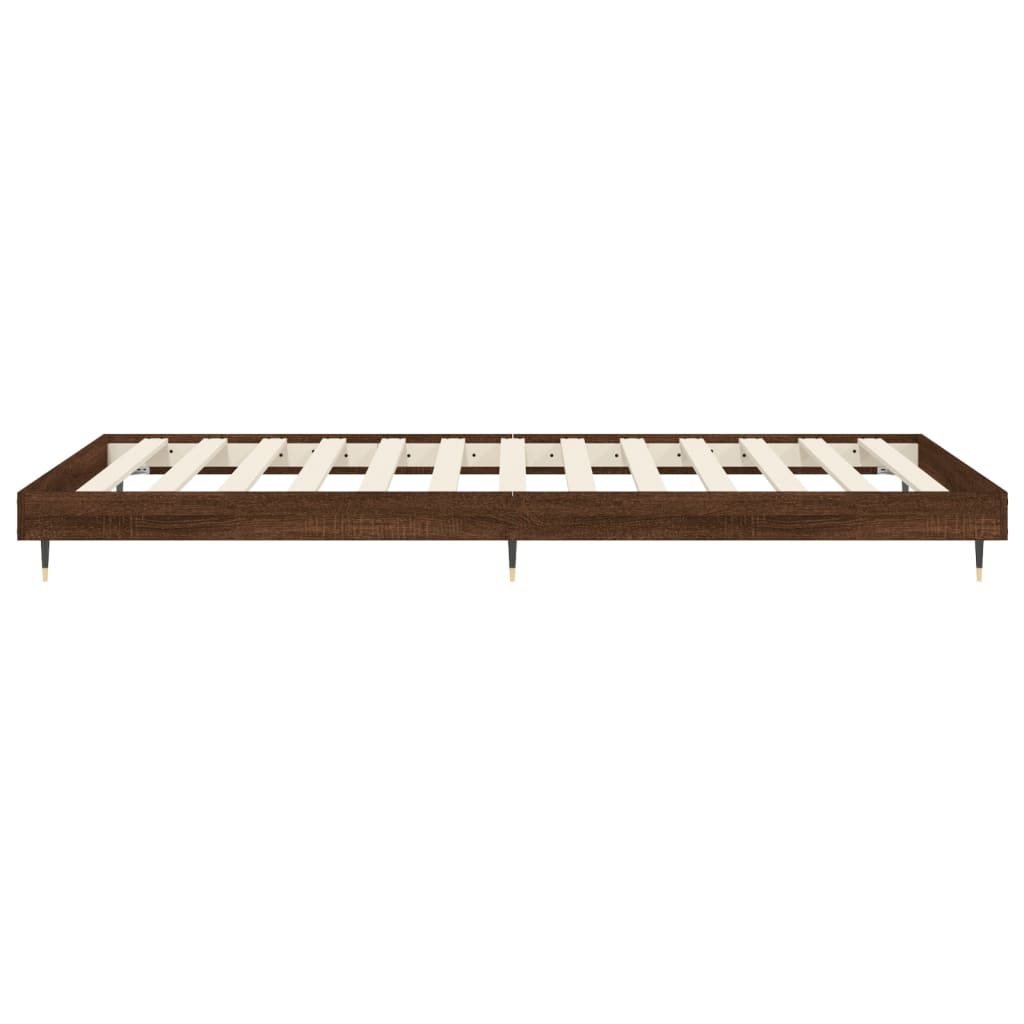 Bed Frame without Mattress Brown Oak 90x200 cm Engineered Wood