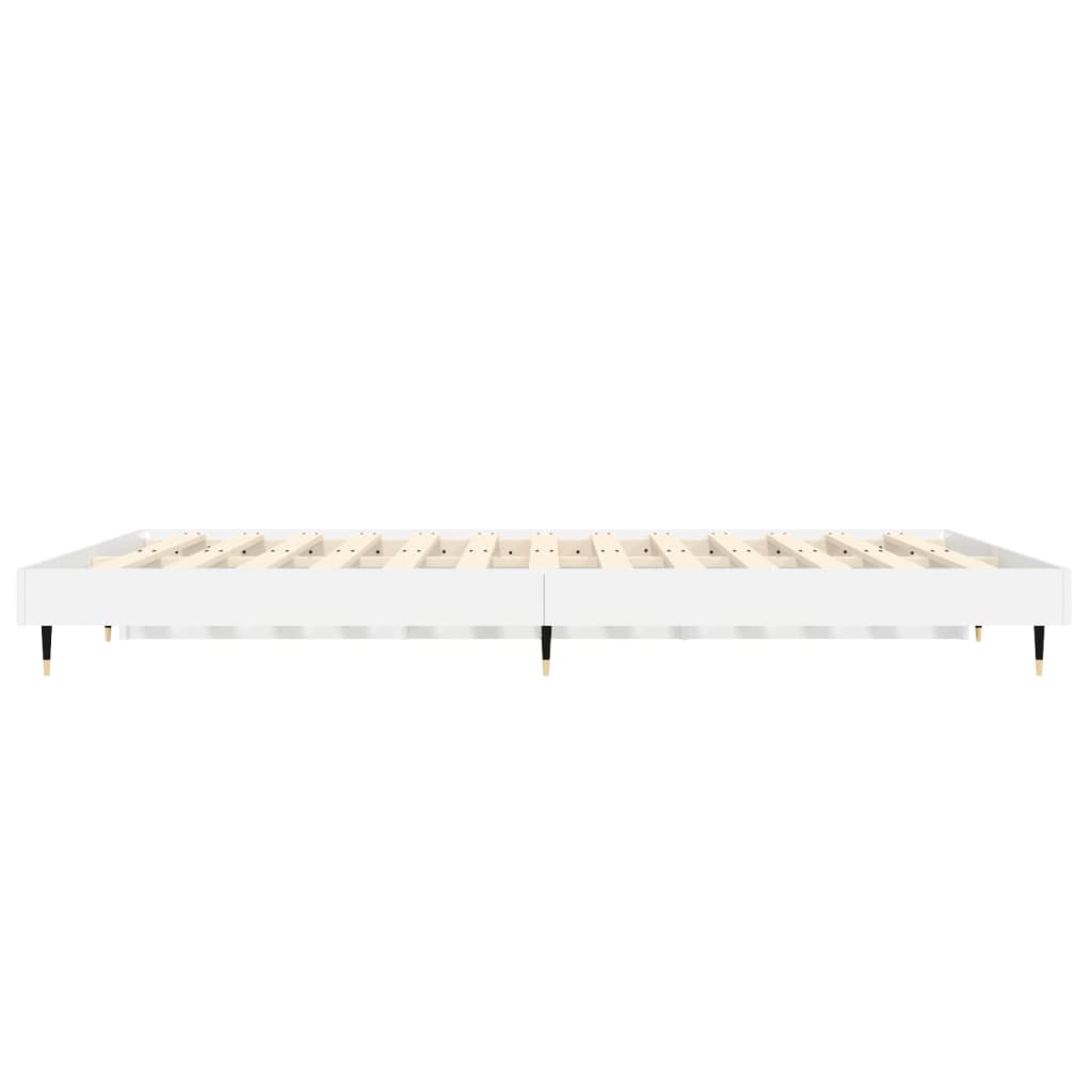 Bed Frame without Mattress High Gloss White 135x190 cm Double