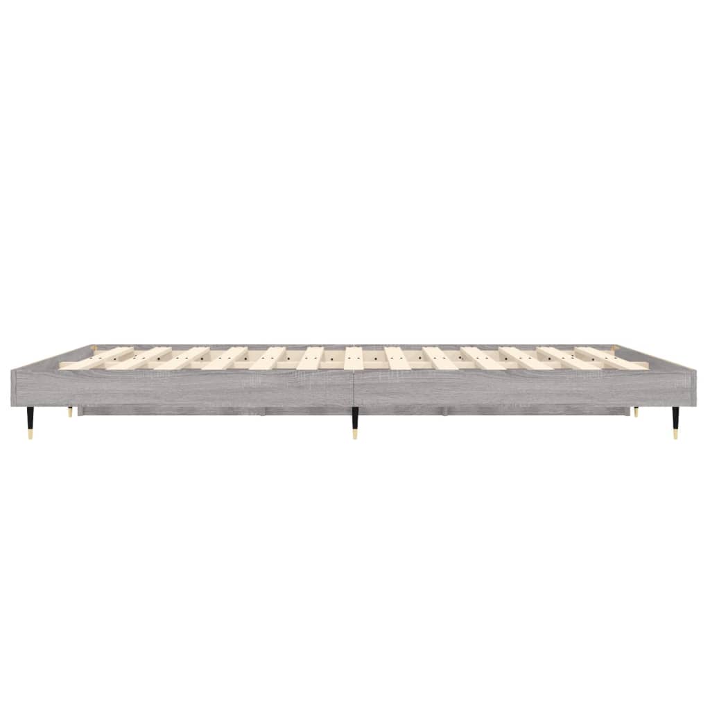 Bed Frame without Mattress Grey Sonoma 135x190 cm Double Engineered Wood