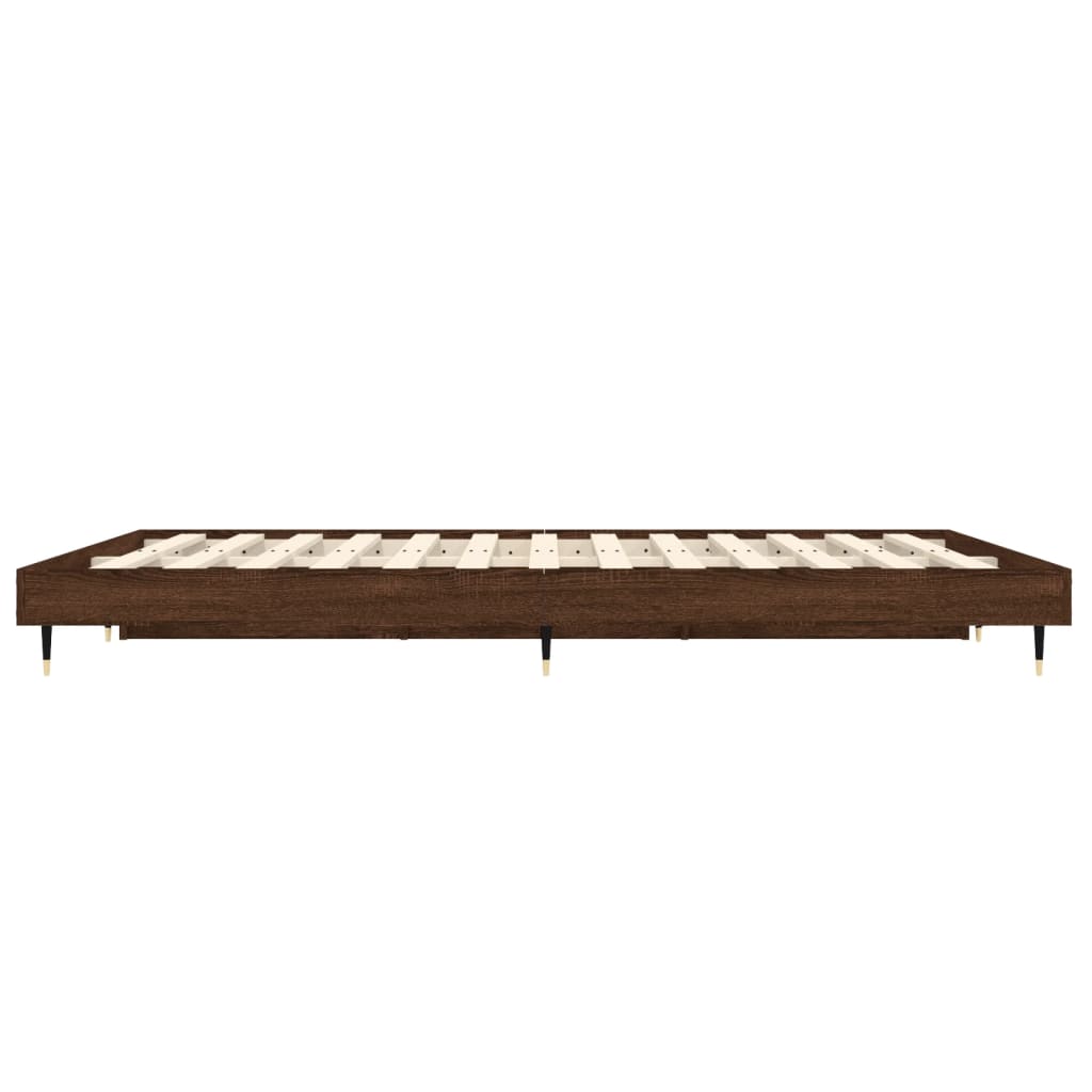 Bed Frame without Mattress Brown Oak 120x190 cm Small Double Engineered Wood