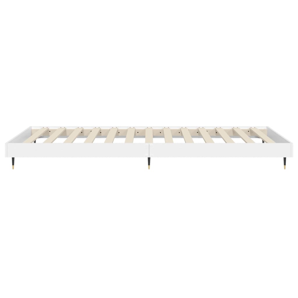 Bed Frame without Mattress White 75x190 cm Small Single Engineered Wood