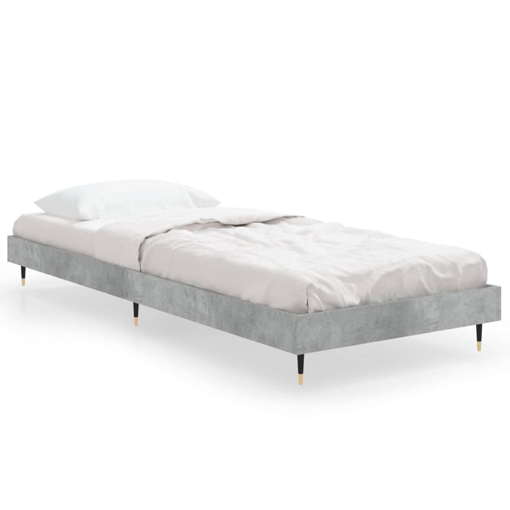 Bed Frame without Mattress Concrete Grey 75x190 cm Small Single