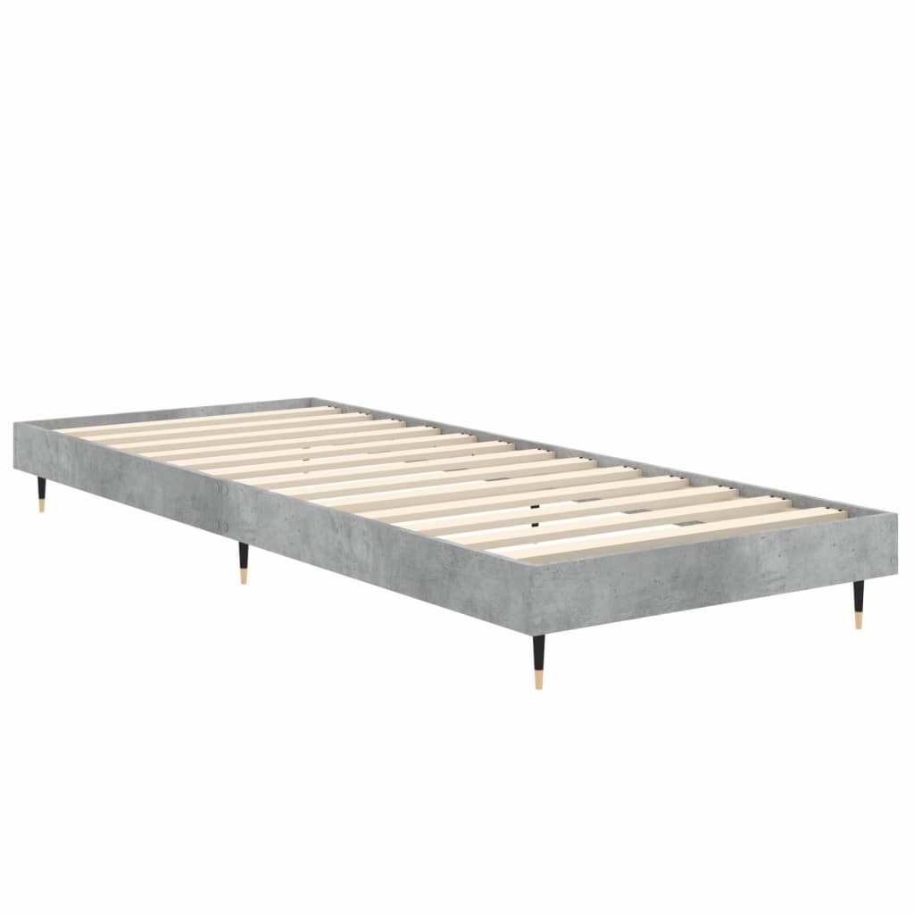 Bed Frame without Mattress Concrete Grey 75x190 cm Small Single