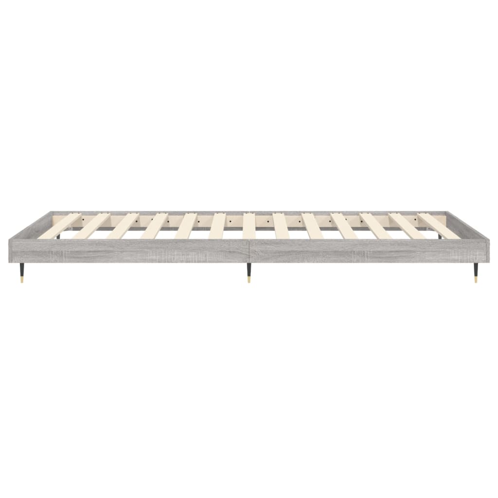 Bed Frame without Mattress Grey Sonoma 75x190 cm Small Single Engineered Wood