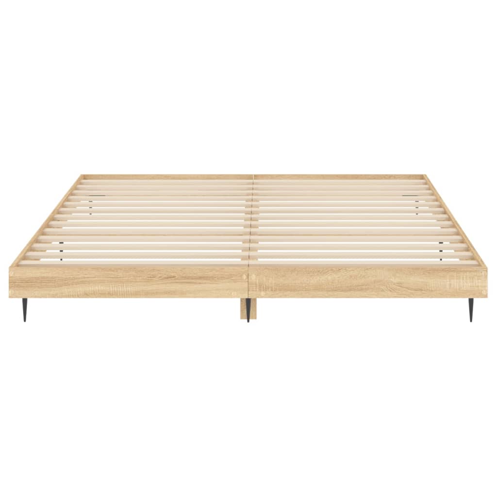 Bed Frame without Mattress Sonoma Oak 200x200 cm Engineered Wood
