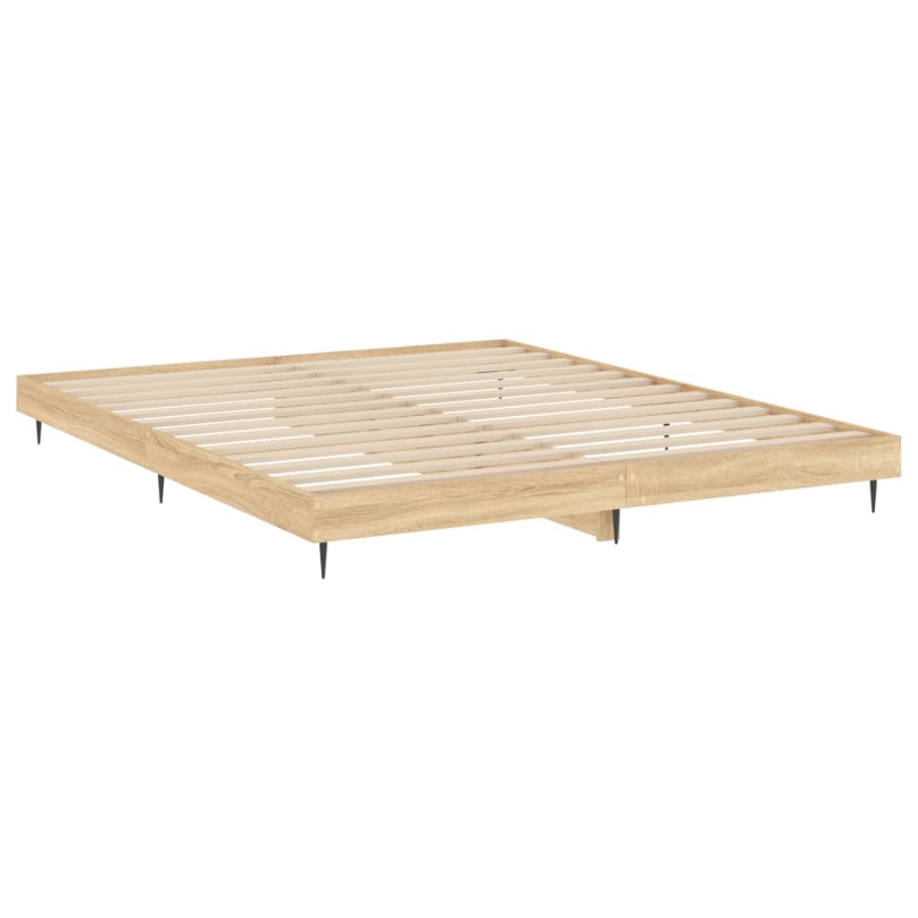 Bed Frame without Mattress Sonoma Oak 180x200 cm Super King Engineered Wood