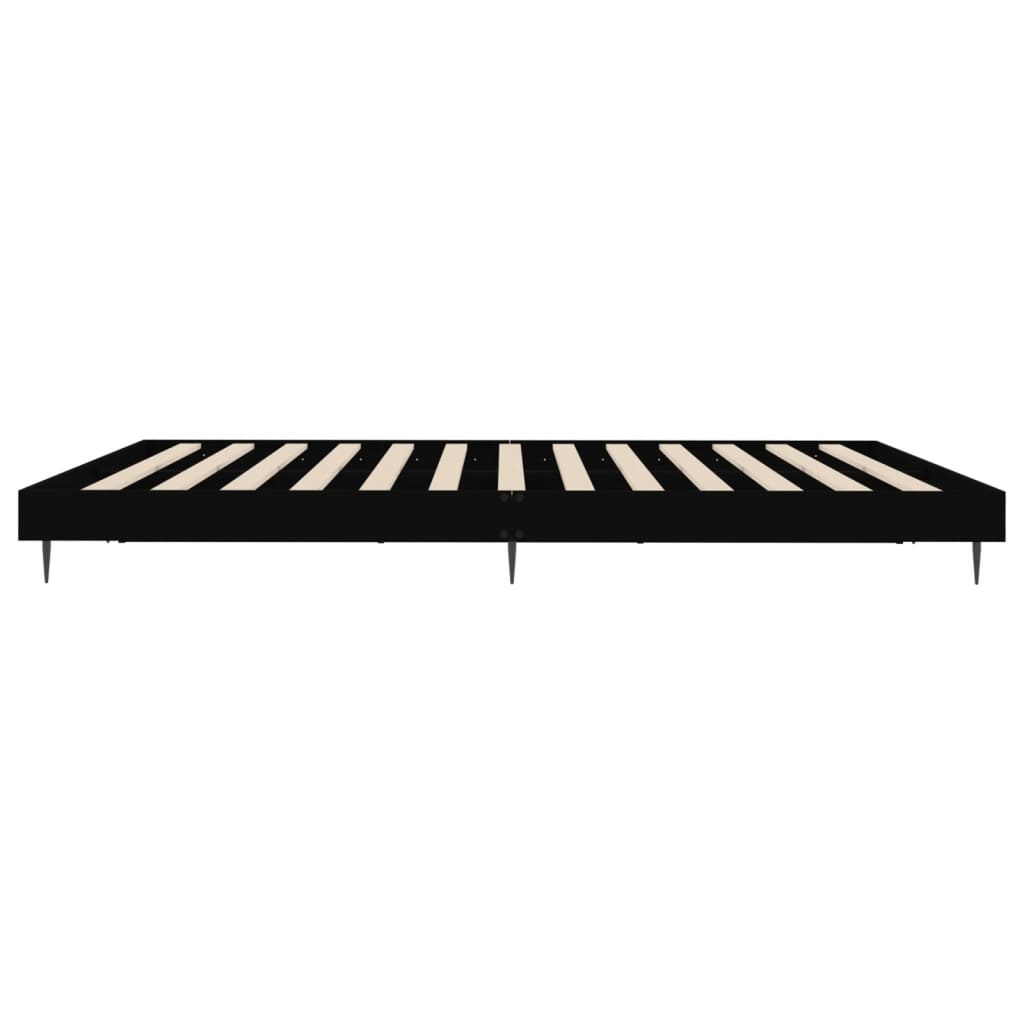Bed Frame without Mattress Black 160x200 cm Engineered Wood