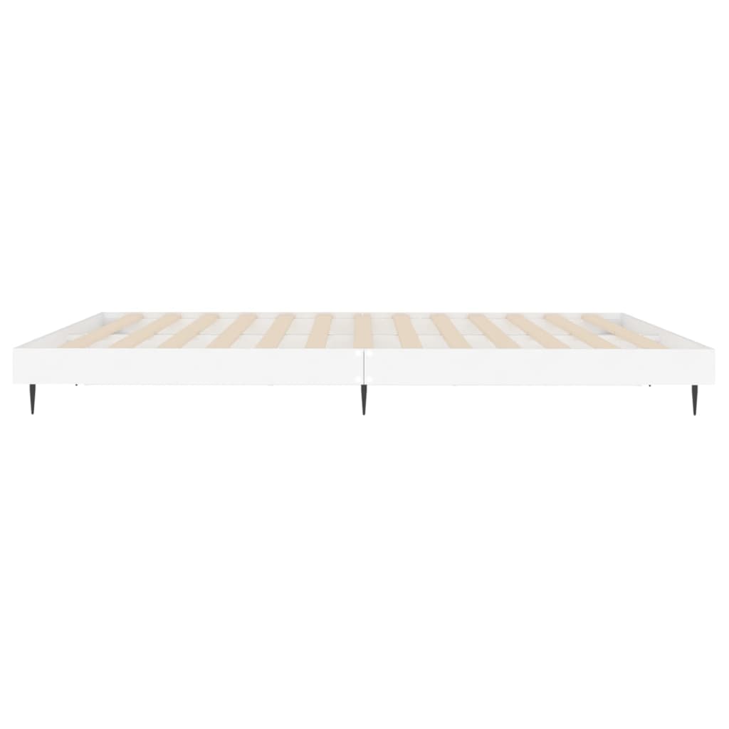 Bed Frame without Mattress White 150x200 cm King Size Engineered Wood