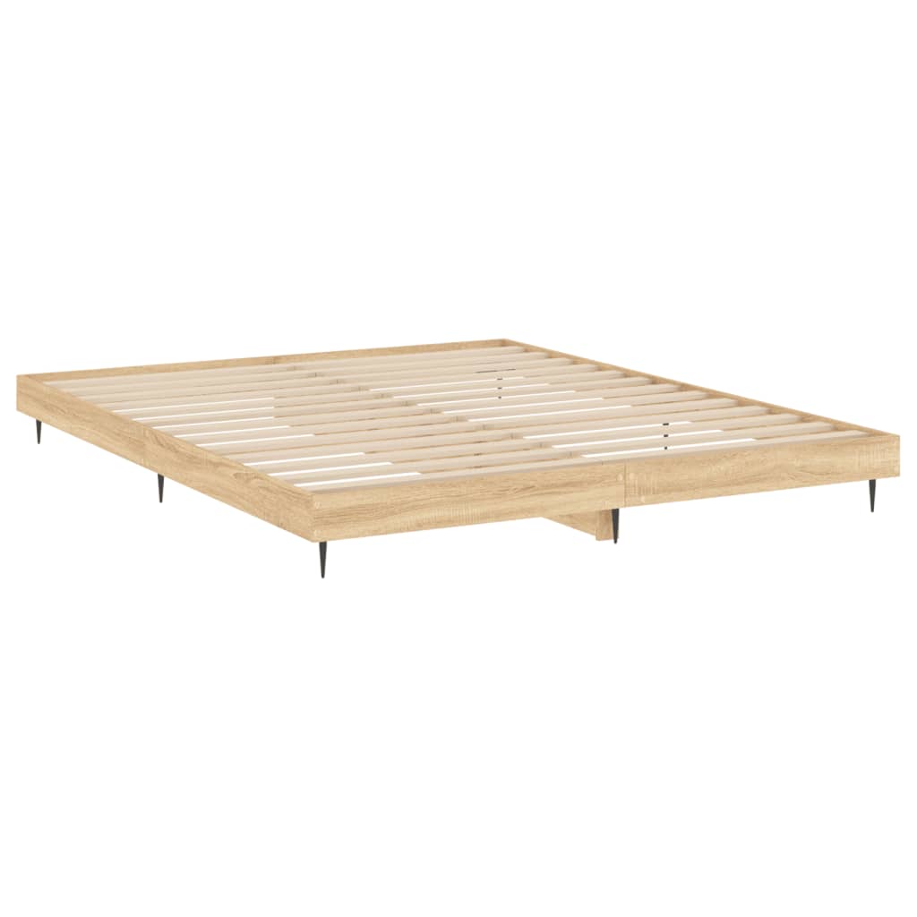 Bed Frame without Mattress Sonoma Oak 150x200 cm King Size Engineered Wood
