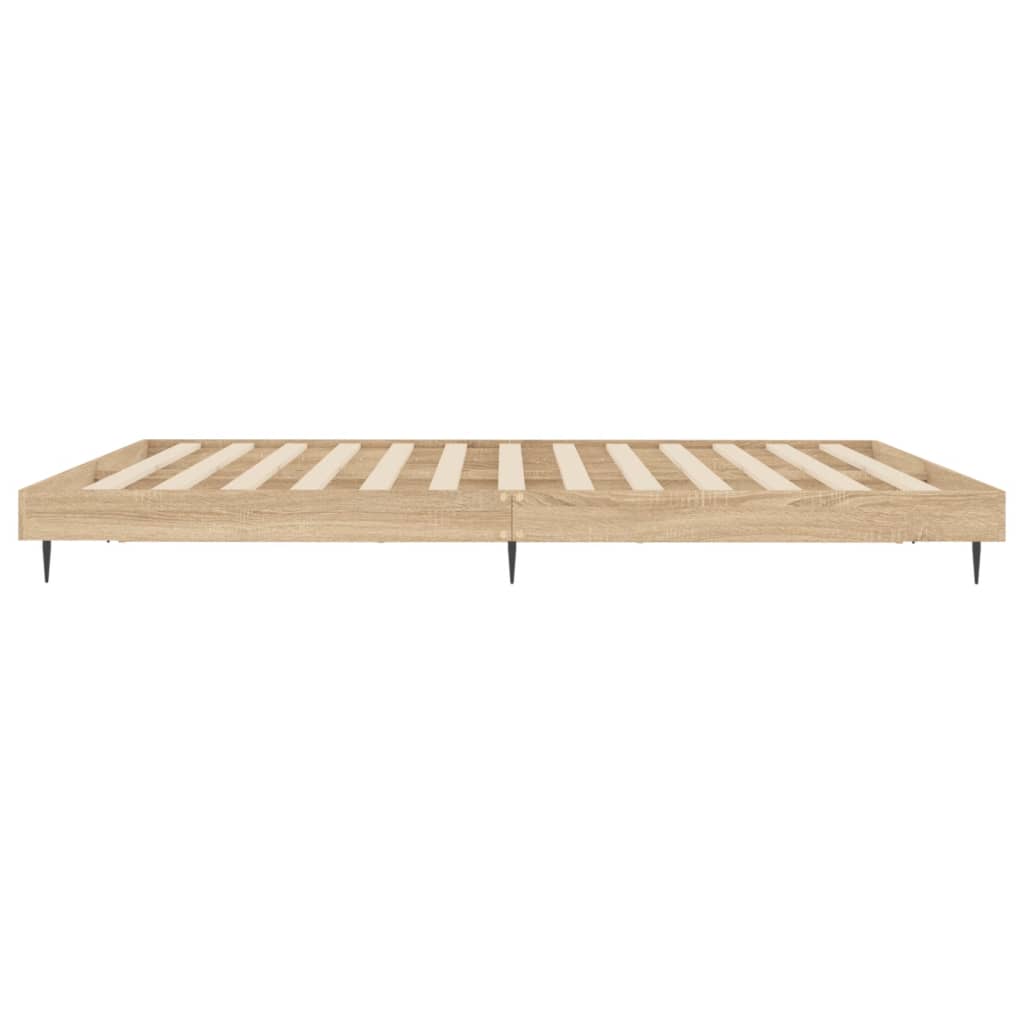 Bed Frame without Mattress Sonoma Oak 150x200 cm King Size Engineered Wood