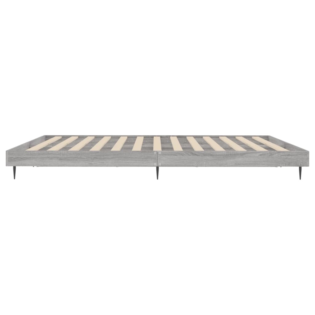 Bed Frame without Mattress Grey Sonoma 140x200 cm Engineered Wood