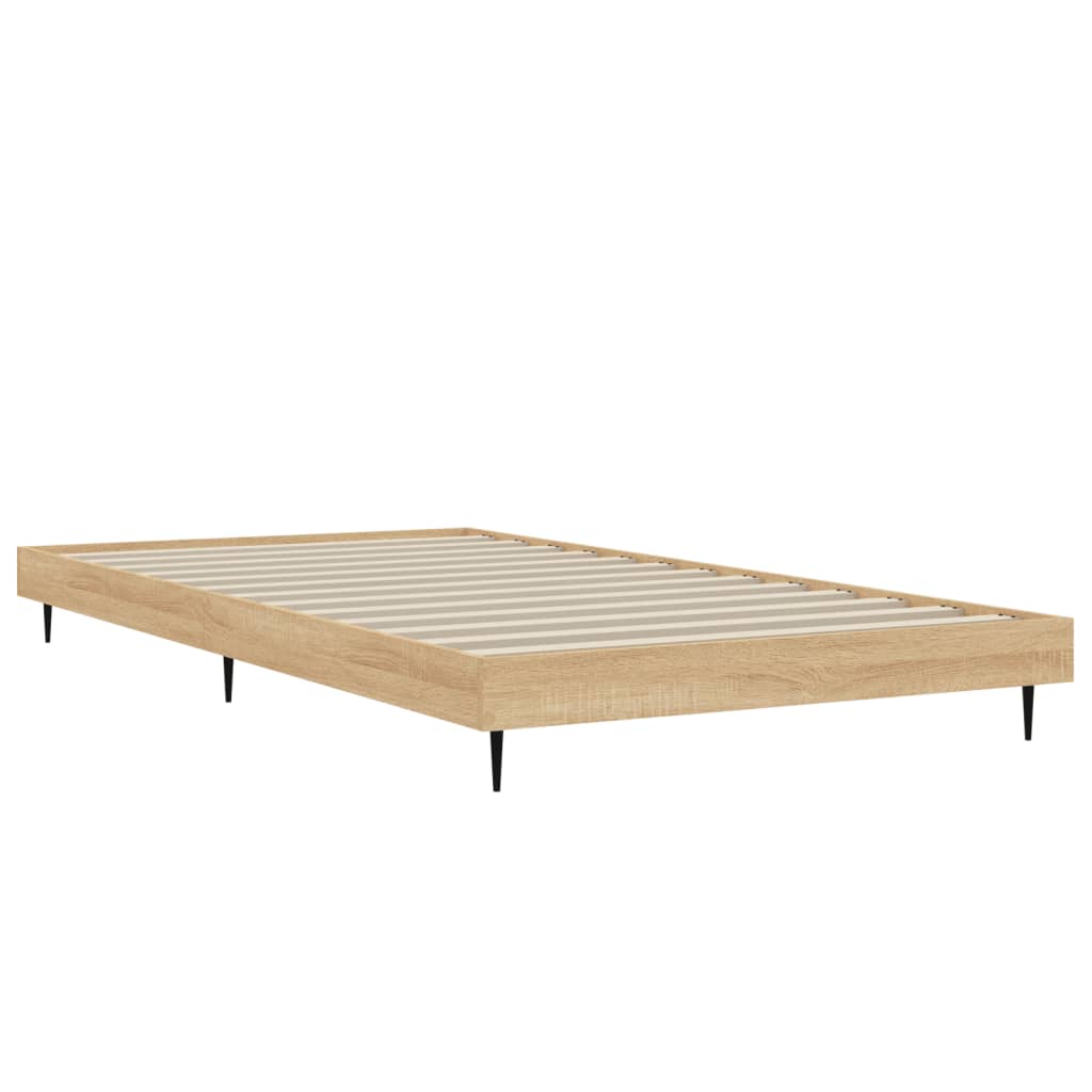 Bed Frame without Mattress Sonoma Oak 100x200 cm Engineered Wood