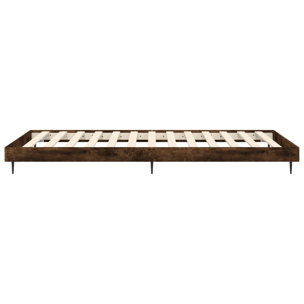 Bed Frame without Mattress Smoked Oak 100x200 cm Engineered Wood
