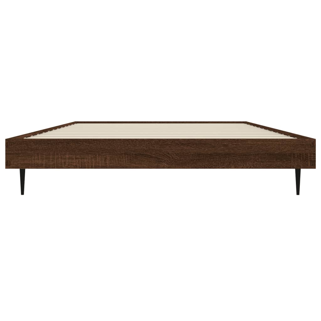 Bed Frame without Mattress Brown Oak 100x200 cm Engineered Wood