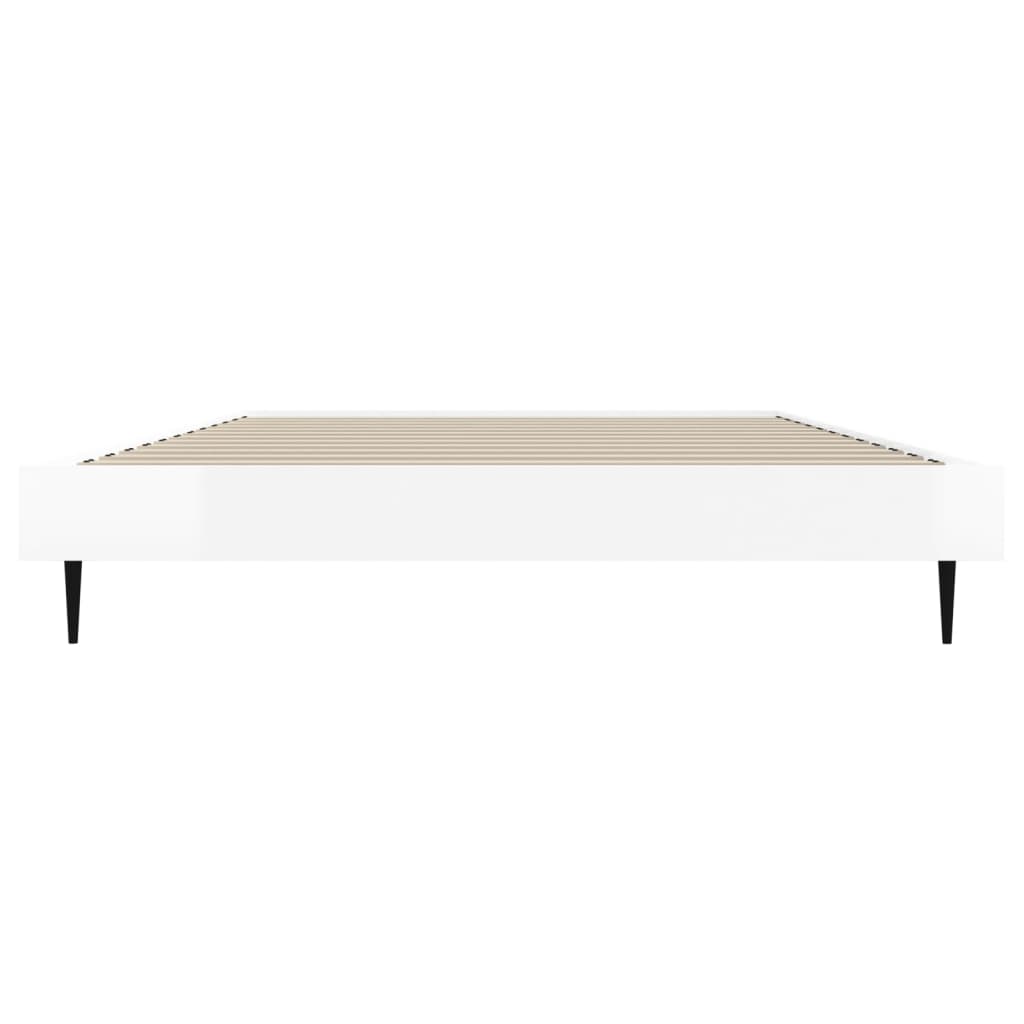 Bed Frame without Mattress High Gloss White 90x200 cm
