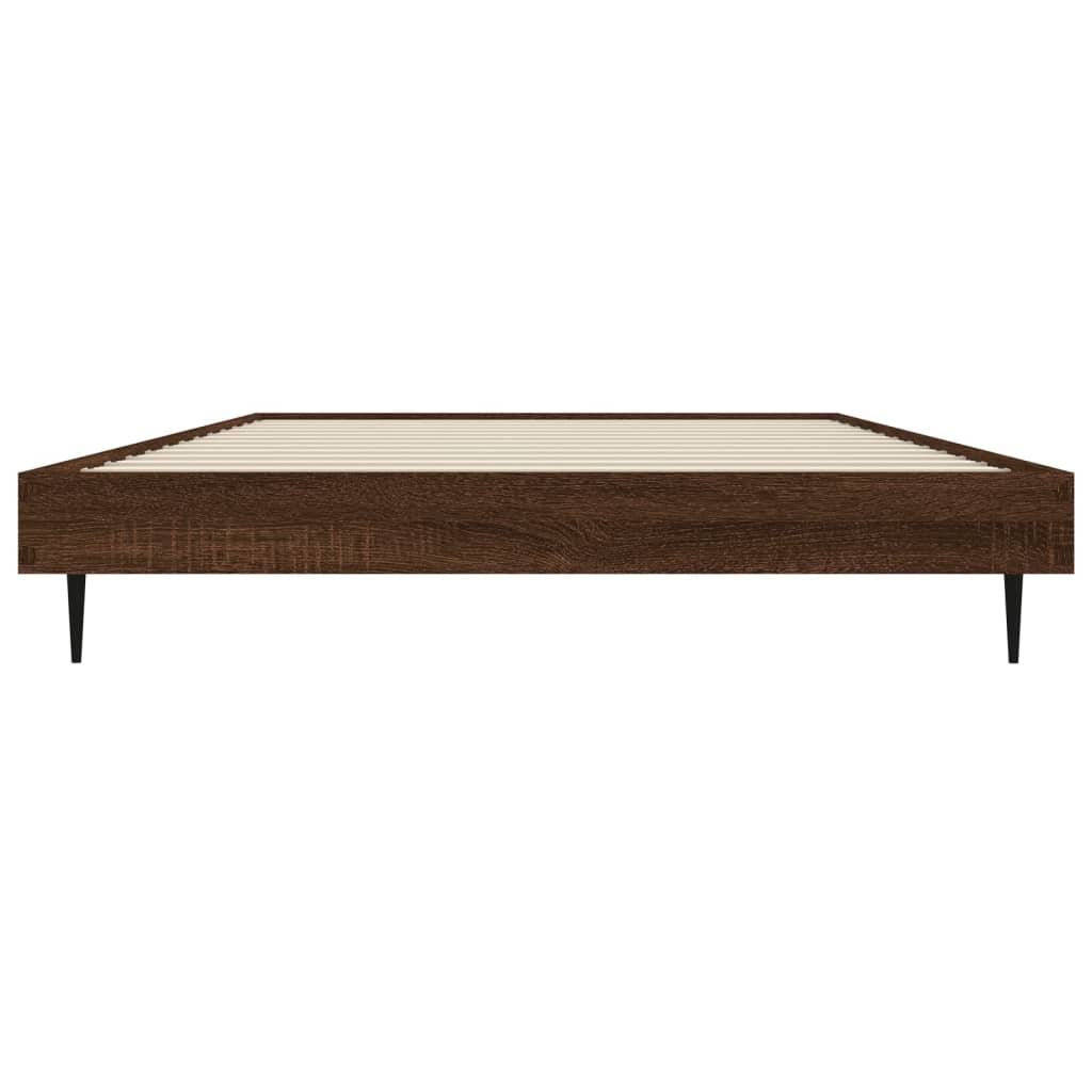 Bed Frame without Mattress Brown Oak 90x200 cm Engineered Wood