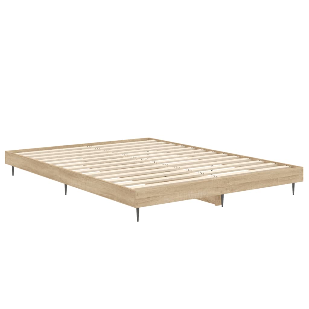 Bed Frame without Mattress Sonoma Oak 140x190 cm Engineered Wood