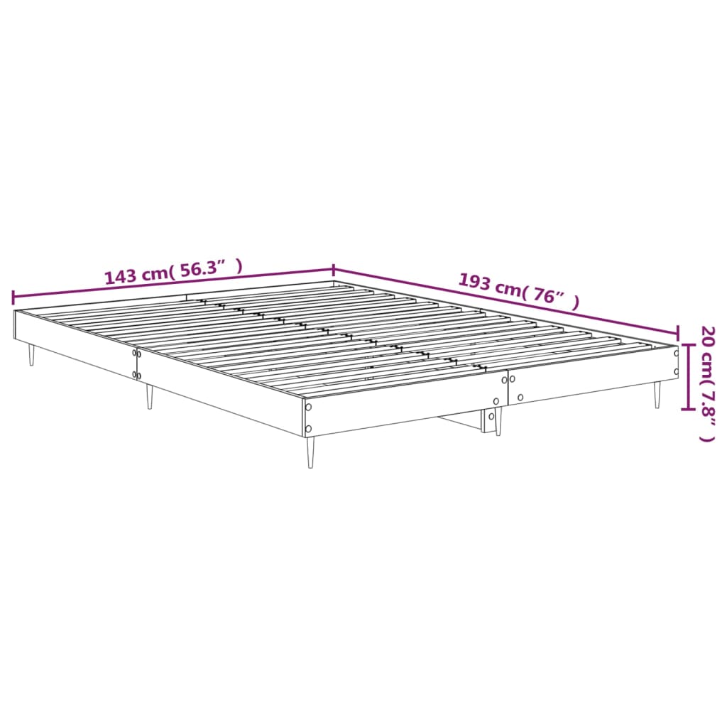 Bed Frame without Mattress Sonoma Oak 140x190 cm Engineered Wood
