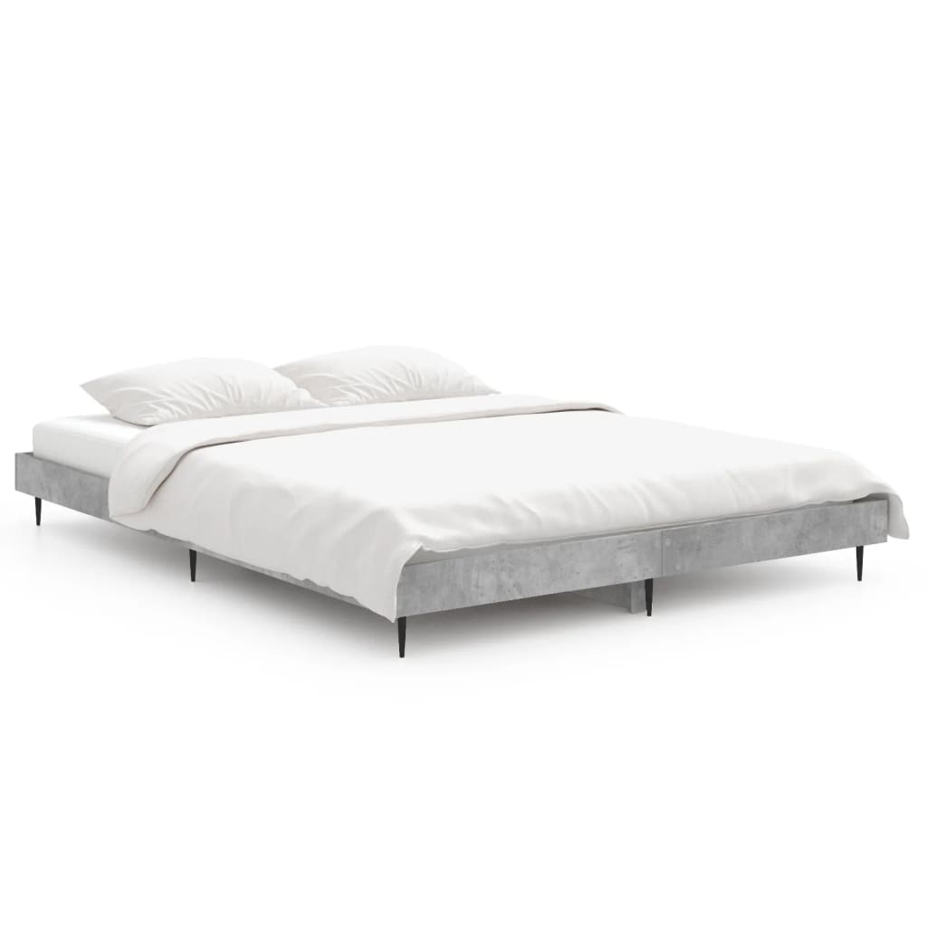 Bed Frame without Mattress Concrete Grey 140x190 cm