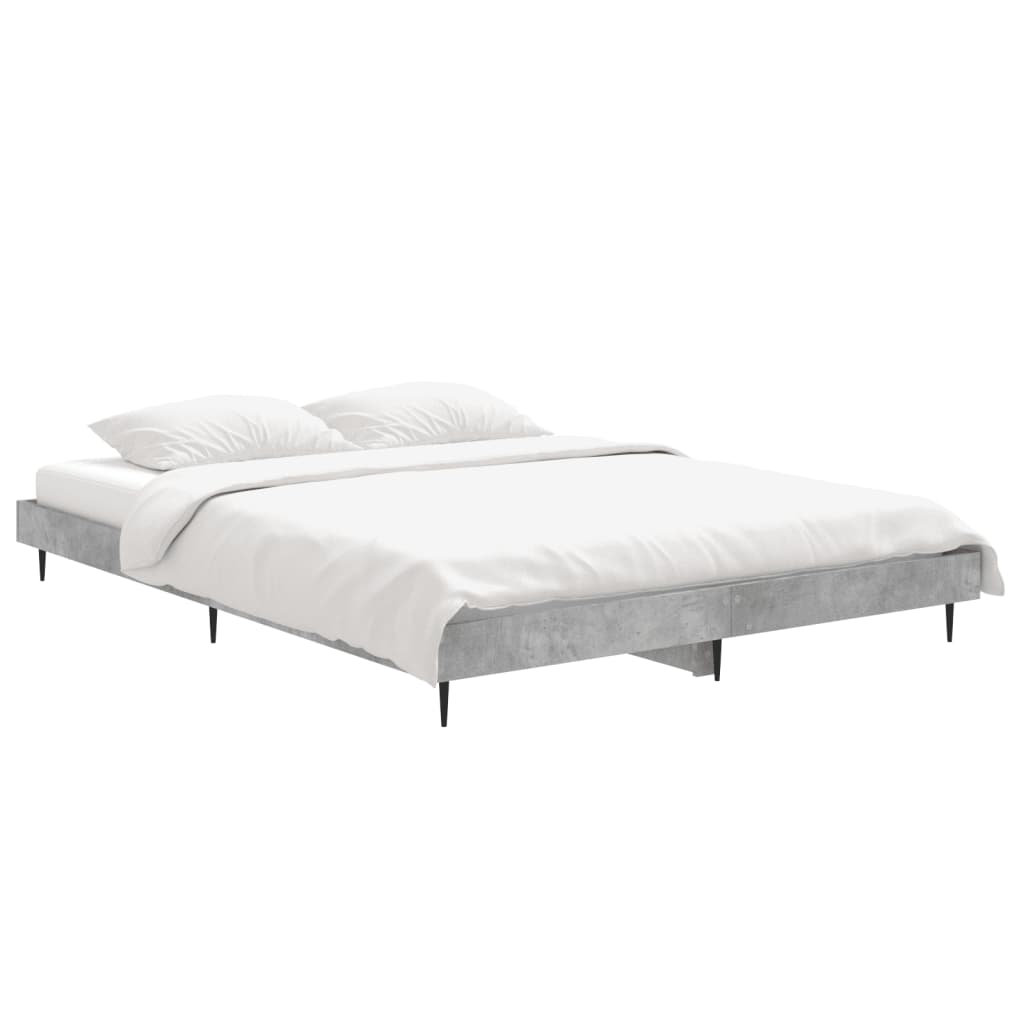 Bed Frame without Mattress Concrete Grey 140x190 cm