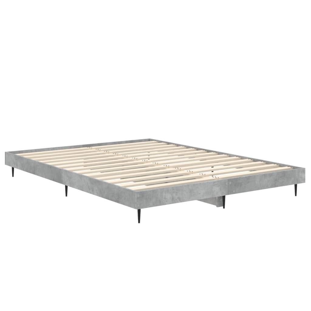 Bed Frame without Mattress Concrete Grey 140x190 cm