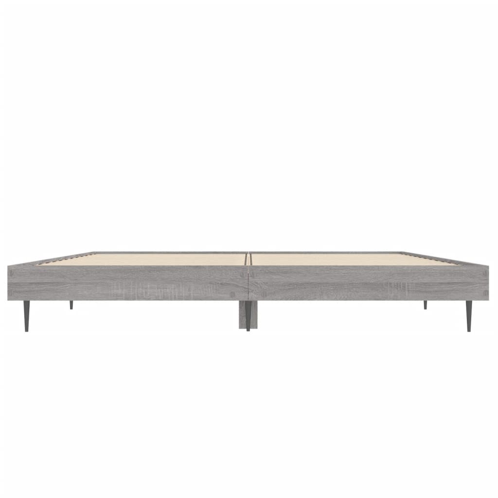 Bed Frame without Mattress Grey Sonoma 140x190 cm Engineered Wood