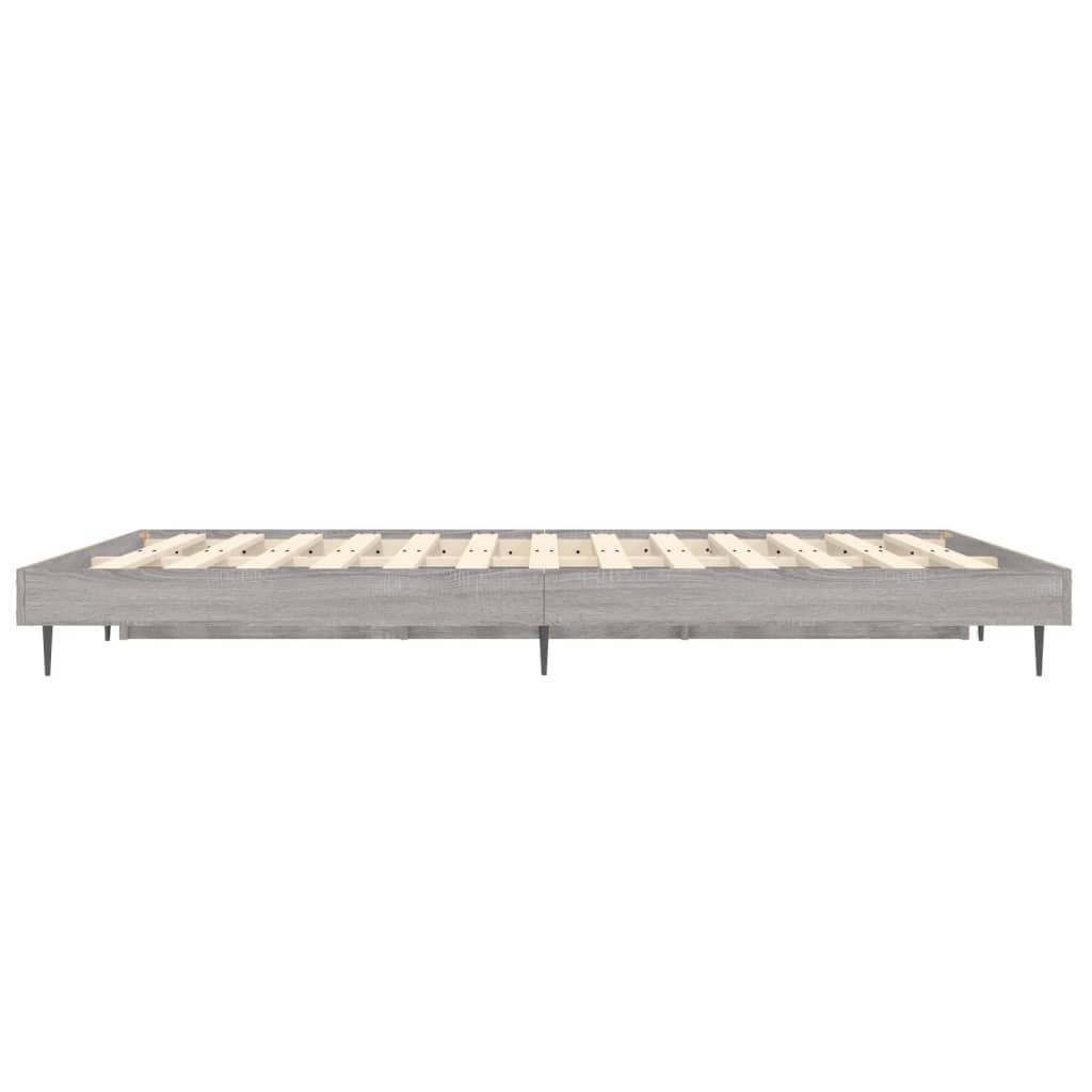 Bed Frame without Mattress Grey Sonoma 140x190 cm Engineered Wood