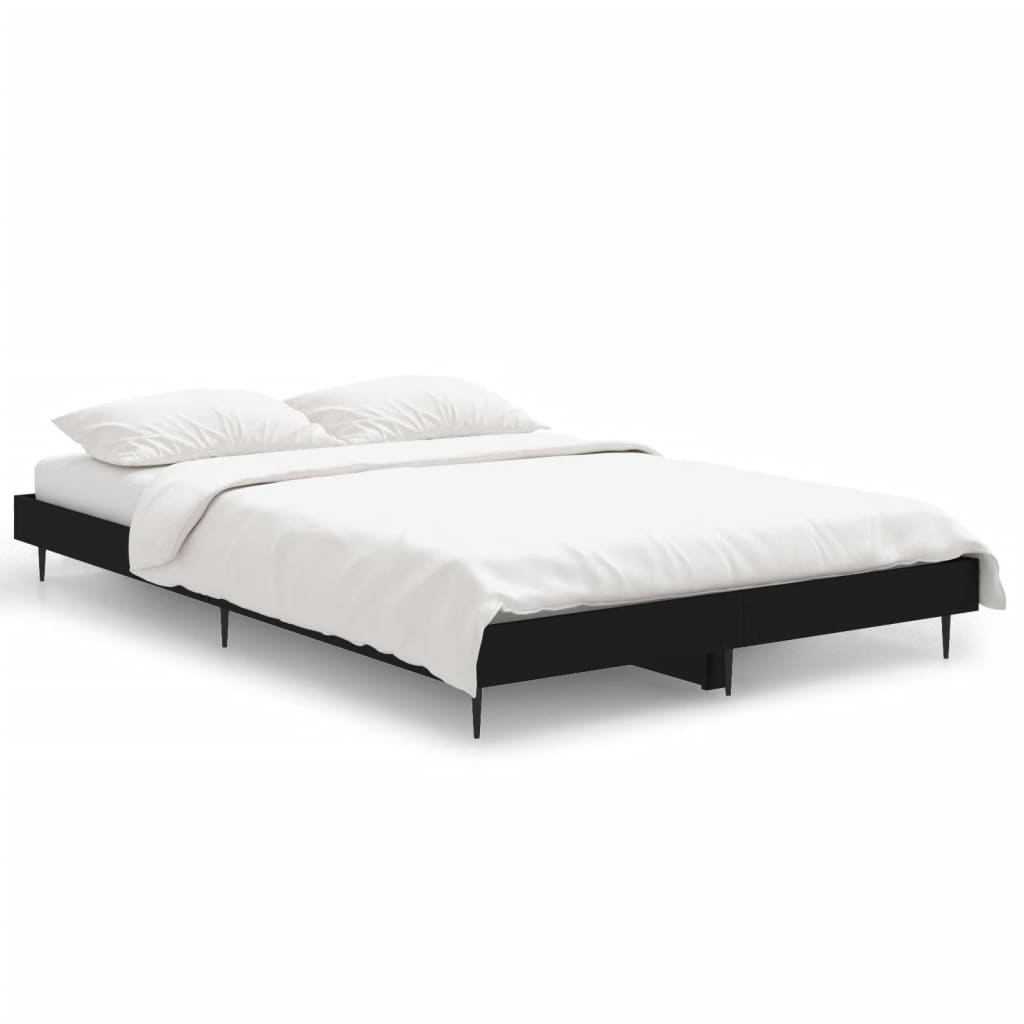 Bed Frame without Mattress Black 120x190 cm Small Double Engineered Wood