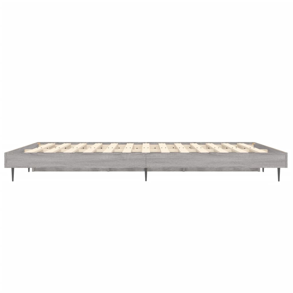 Bed Frame without Mattress Grey Sonoma 120x190 cm Small Double Engineered Wood