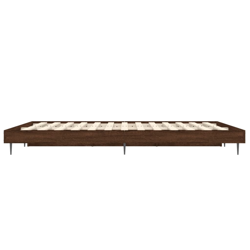 Bed Frame without Mattress Brown Oak 120x190 cm Small Double Engineered Wood