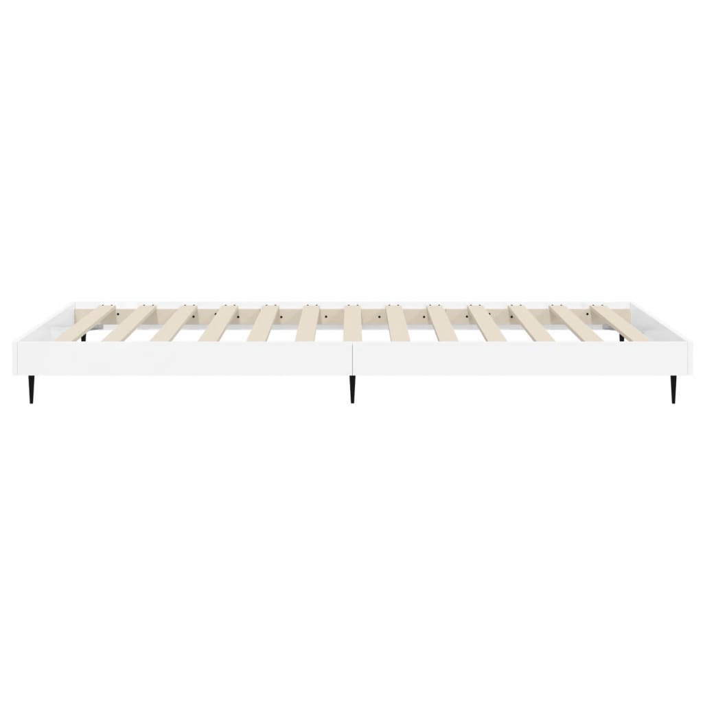 Bed Frame without Mattress High Gloss White 90x190 cm Single