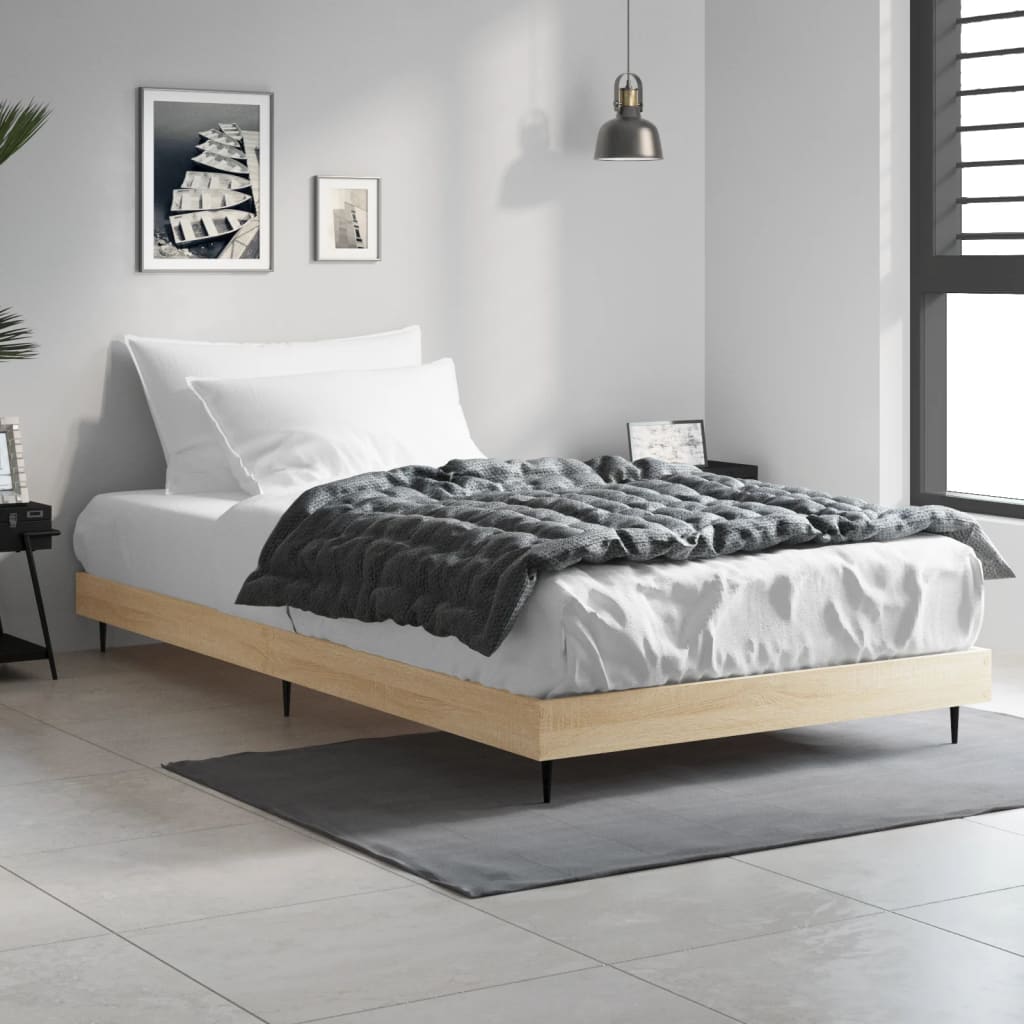 Bed Frame without Mattress Sonoma Oak 90x190 cm Single Engineered Wood