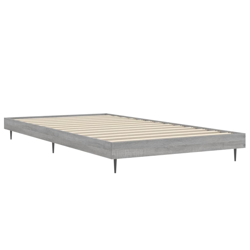 Bed Frame without Mattress Grey Sonoma 90x190 cm Single Engineered Wood