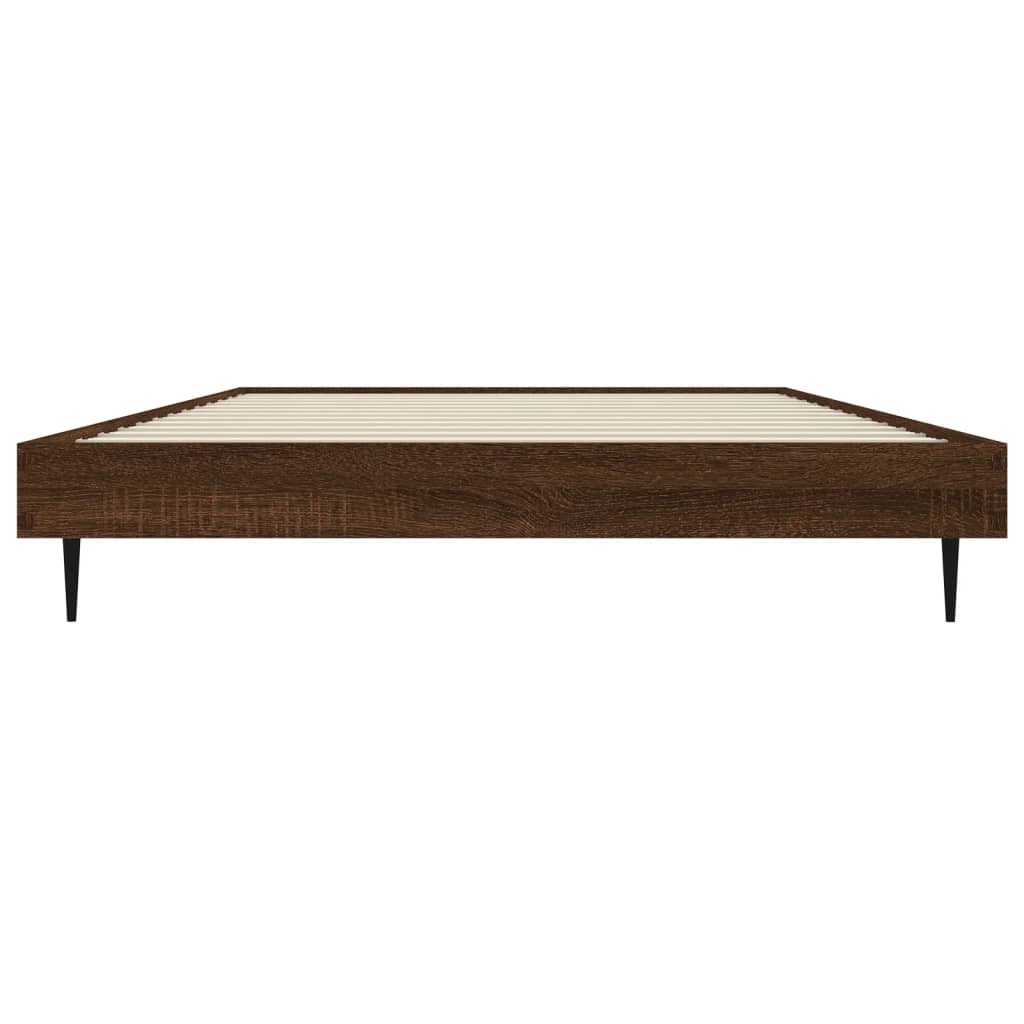 Bed Frame without Mattress Brown Oak 90x190 cm Single Engineered Wood