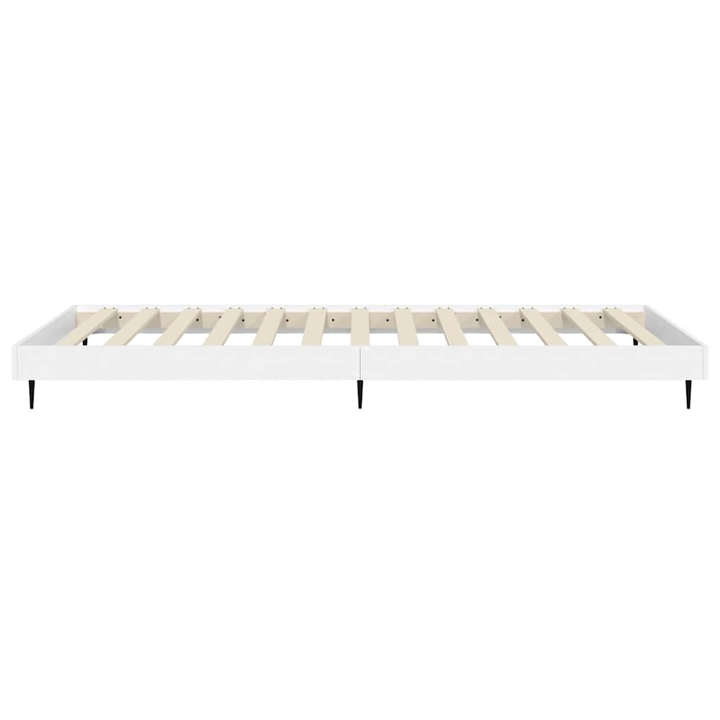Bed Frame without Mattress White 75x190 cm Small Single Engineered Wood