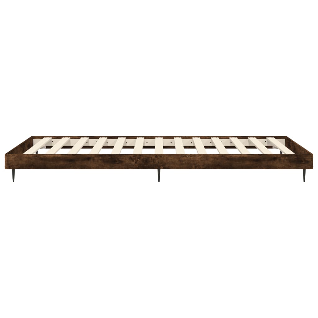 Bed Frame without Mattress Smoked Oak 75x190 cm Small Single Engineered Wood
