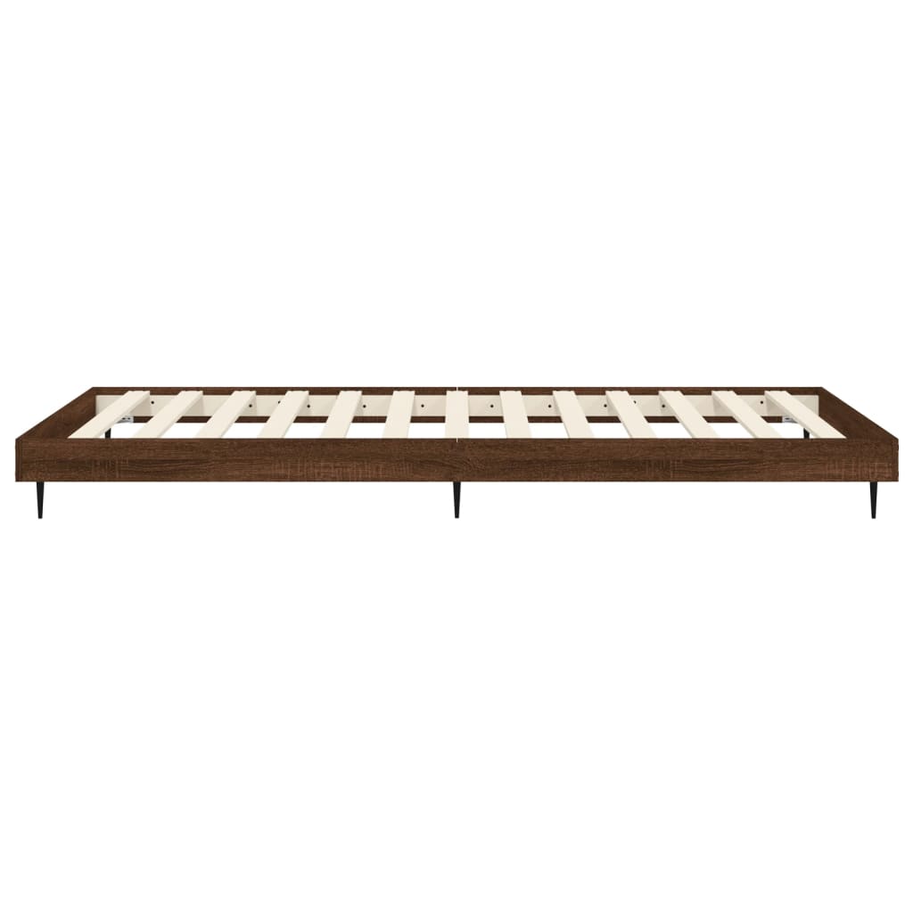 Bed Frame without Mattress Brown Oak 75x190 cm Small Single Engineered Wood