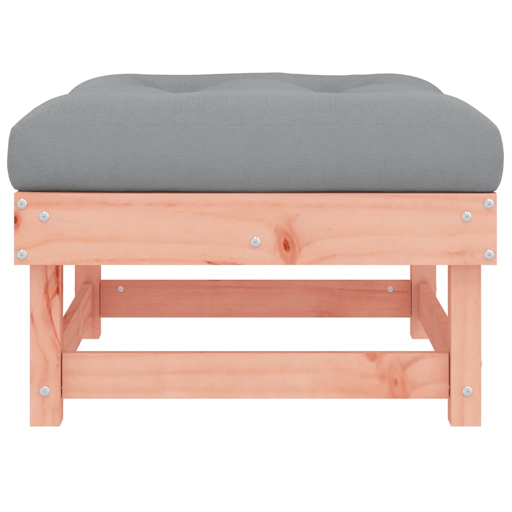 Garden Footstool with Cushion Solid Wood Douglas