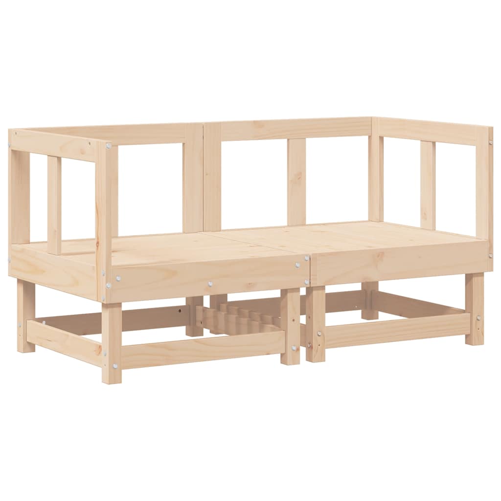 Corner Sofas with Cushions 2 pcs Solid Wood Pine