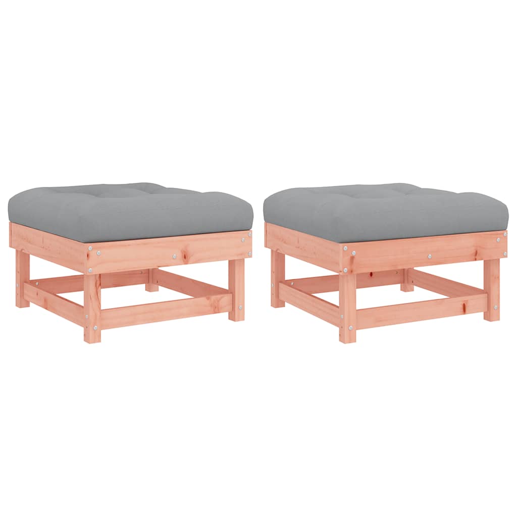 Garden Footstools with Cushions 2pcs Solid Wood Douglas