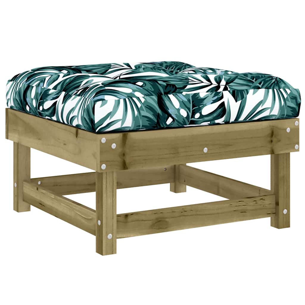 Garden Footstools with Cushions 2pcs Impregnated Wood Pine