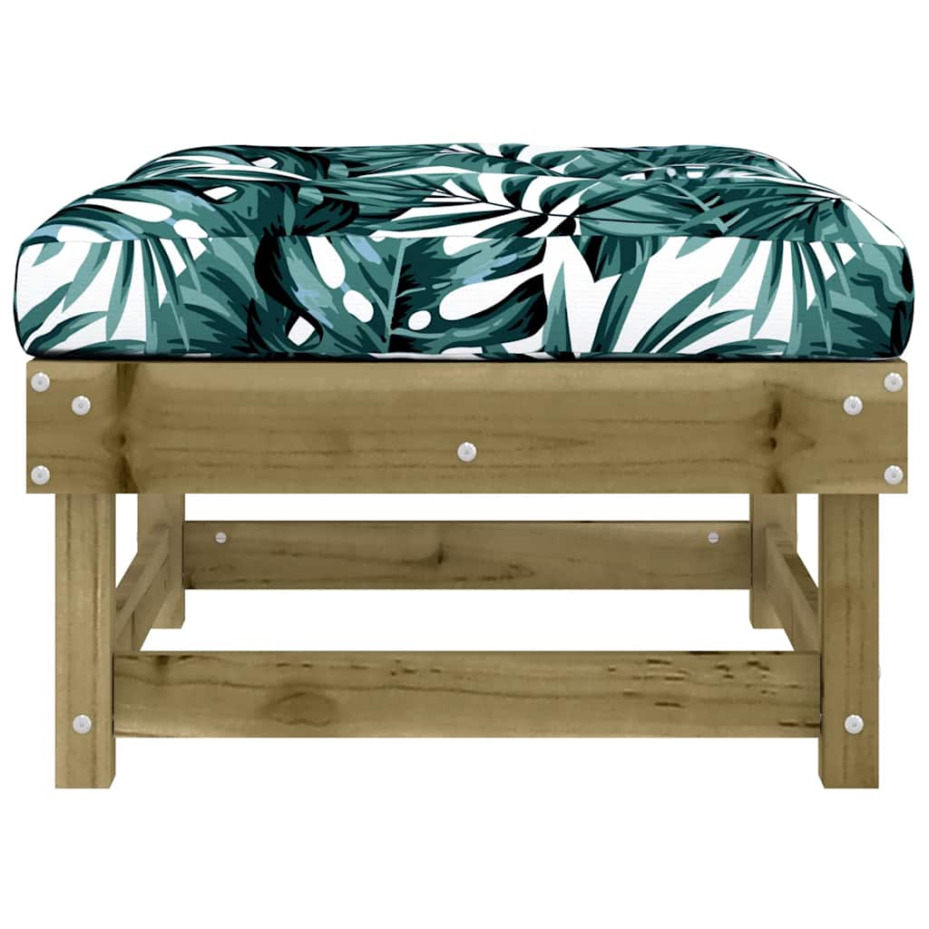 Garden Footstools with Cushions 2pcs Impregnated Wood Pine